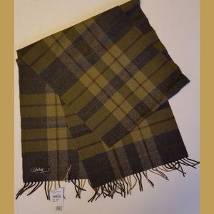 CHELSEY by JOSEPH wool GREY OLIVE plaid SCARF